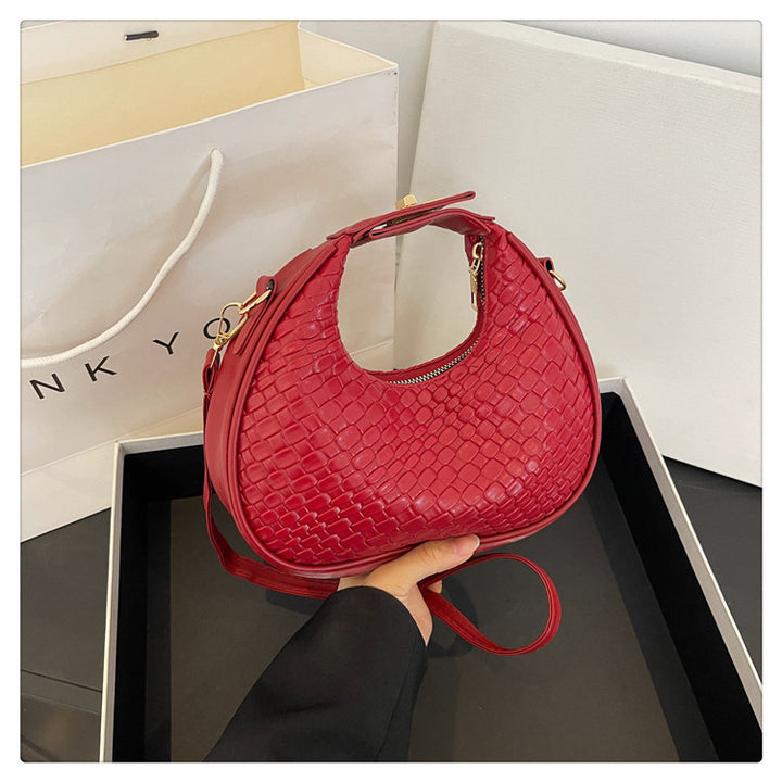 WoTextured Leather Hobo Bag Bowlift
