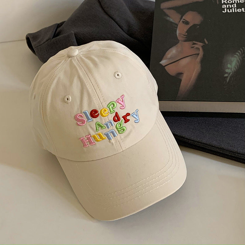 Women's Relaxed Cotton Baseball Cap with Playful Embroidery Bowlift