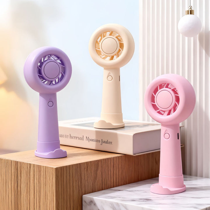Ladies Portable Hand Fan with Ergonomic Design and USB Charging Function Bowlift