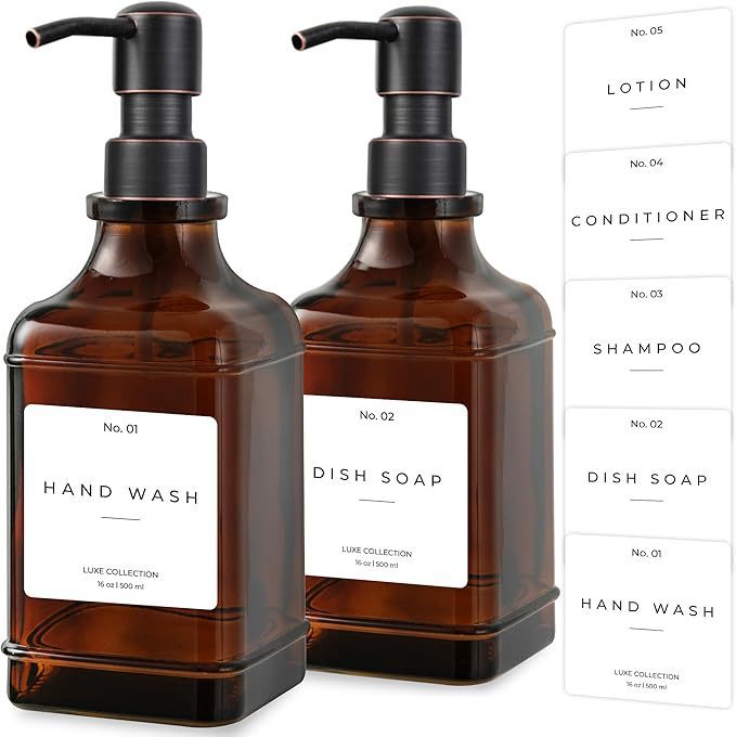 Refillable Luxury Pump Dispenser Set for Hand Wash and Dish Soap Bowlift