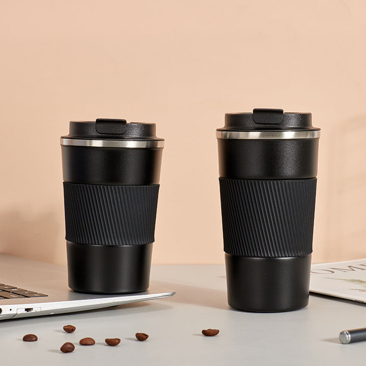 Insulated Stainless Steel Travel Coffee Tumbler with Leakproof Lid and Carry Strap Bowlift