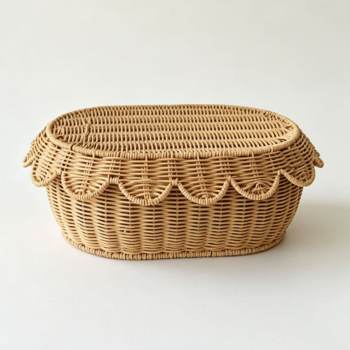 Ornate decoration basket made from natural materials Bowlift
