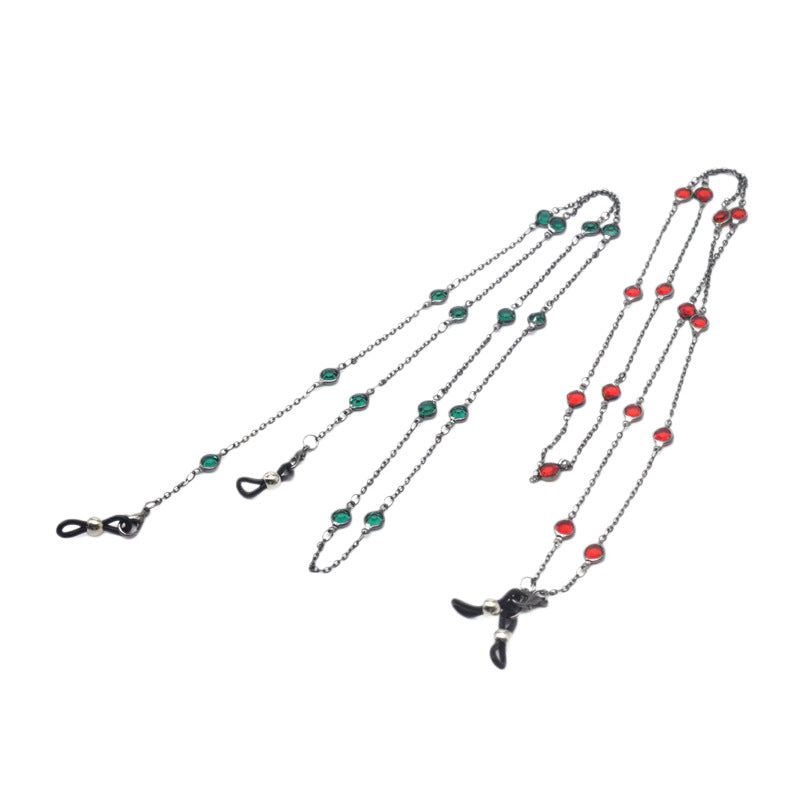 Stylish Crystal-Accented Eyewear Chain Bowlift