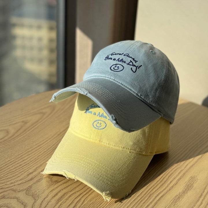 Women's Distressed Cotton Baseball Cap Bowlift 1784270914