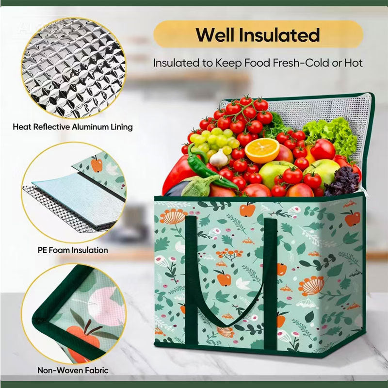 Insulated shopping bag with large volume Bowlift