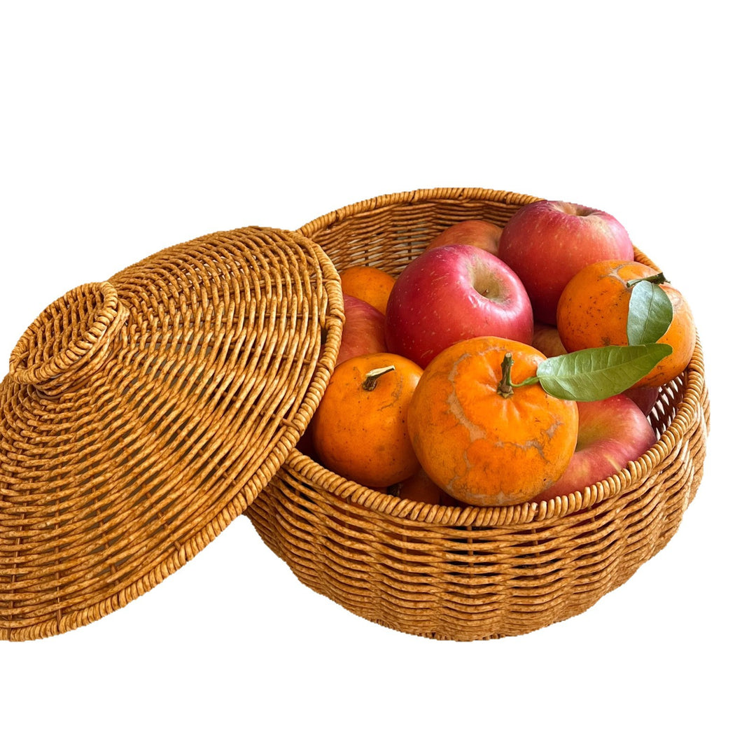 Women Handmade Basket with Lid Bowlift