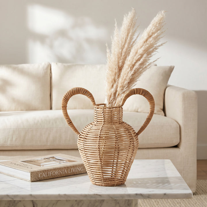 Decorative vase made of woven natural material Bowlift