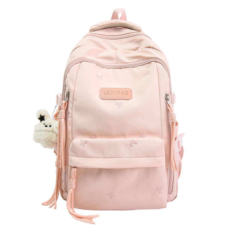 Casual Embroidered School Backpack Bowlift