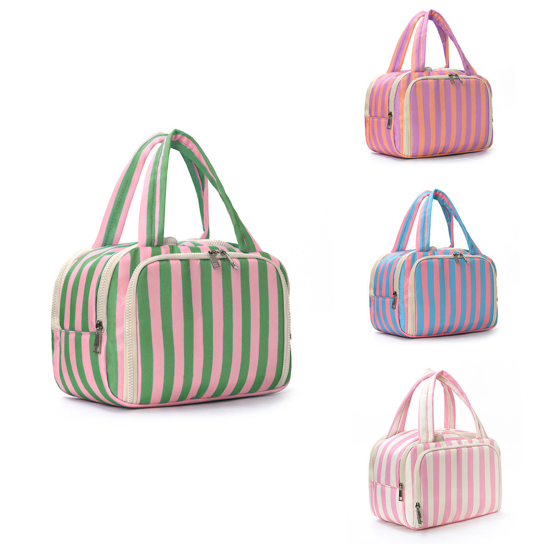 Cosmetic bag with stylish striped pattern Bowlift