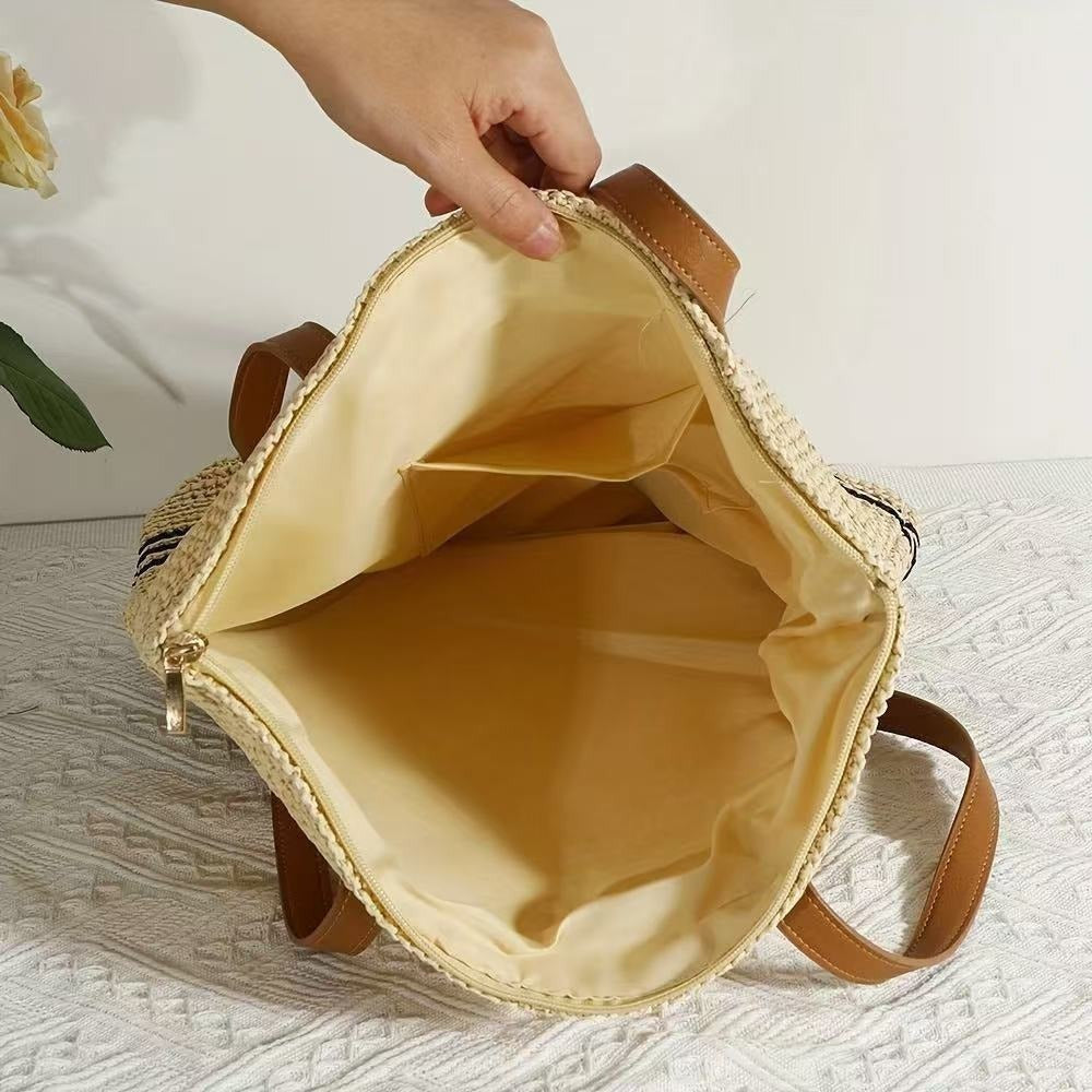 Oversized Beach Bag Made of Woven Material Bowlift