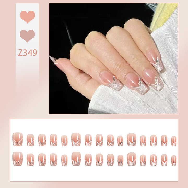 Artificial Nail Set with Glitter Accents Bowlift