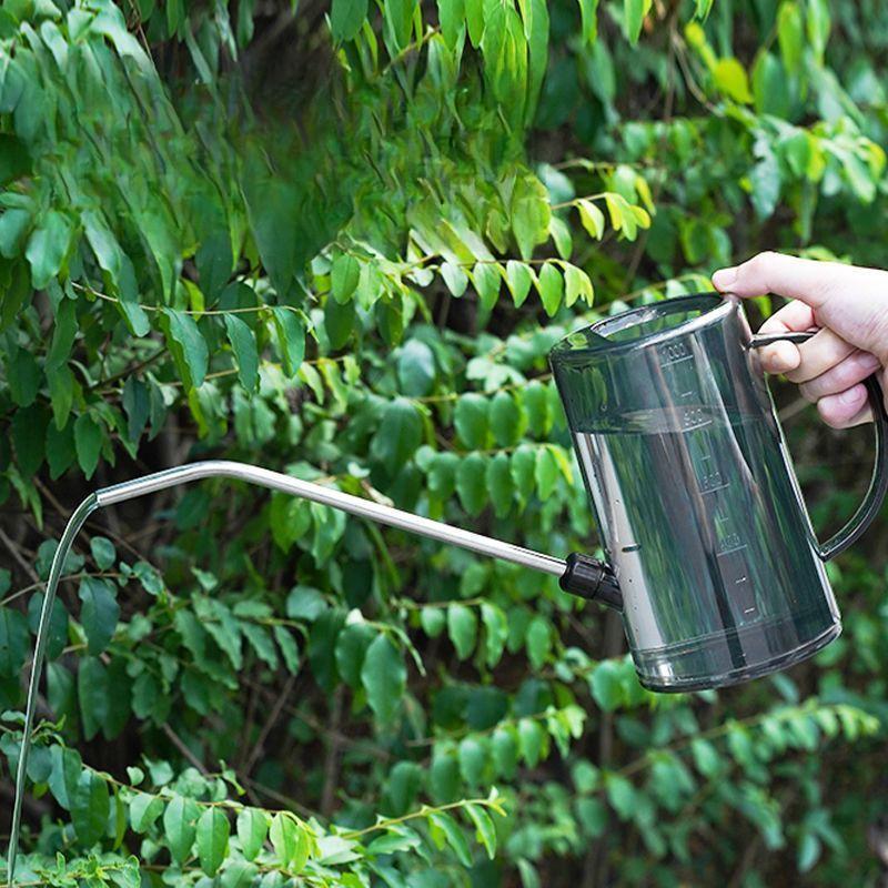 Transparent Measured Long-Spout Indoor Plant Watering Can with Gooseneck Bowlift