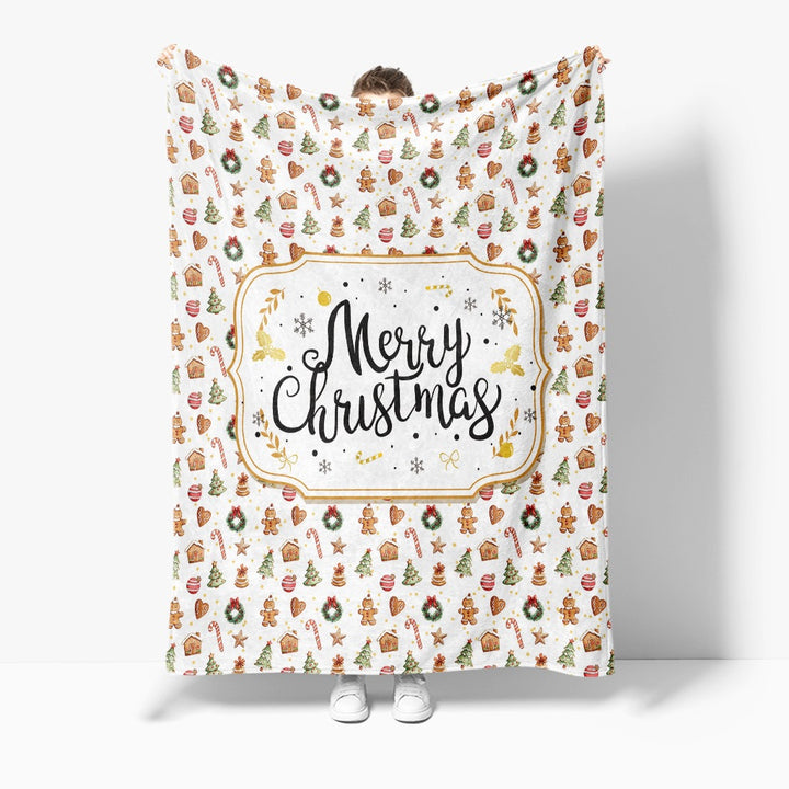 Festive Holiday-Themed Fleece Throw Blanket