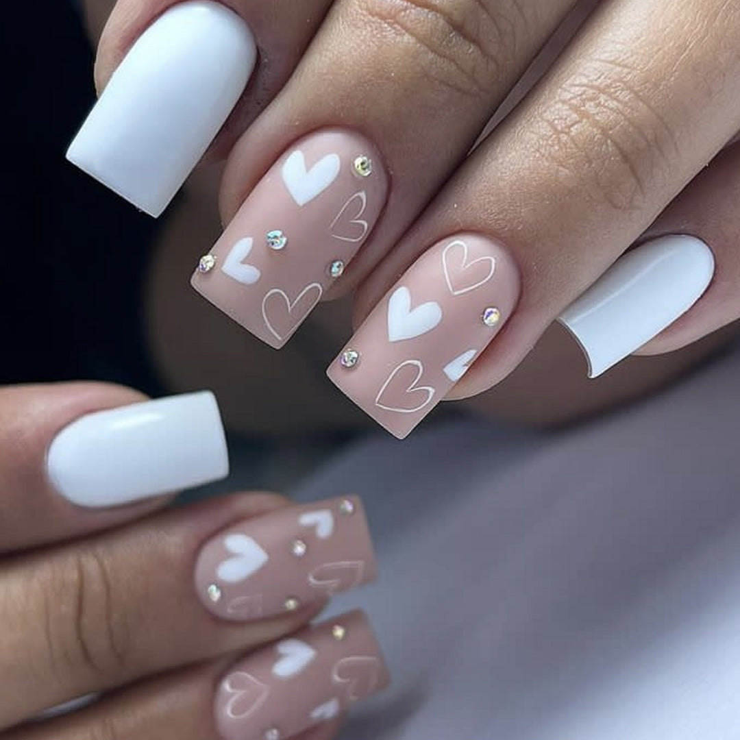 Heart-Accent Acrylic Nail Art Extensions Bowlift 1789713427