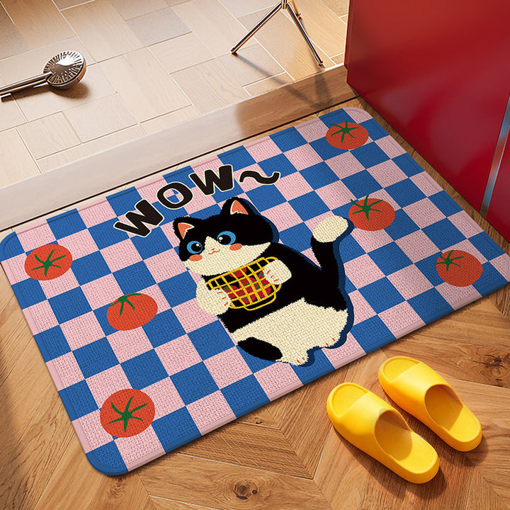 Playful Cat-Themed Bath Mat Bowlift