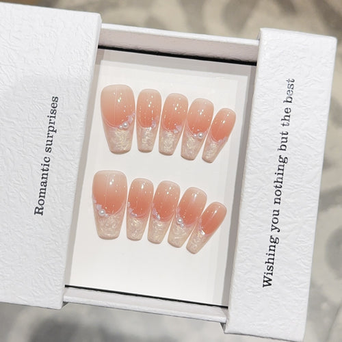 Artificial Nails in Romantic Ombre Design Bowlift