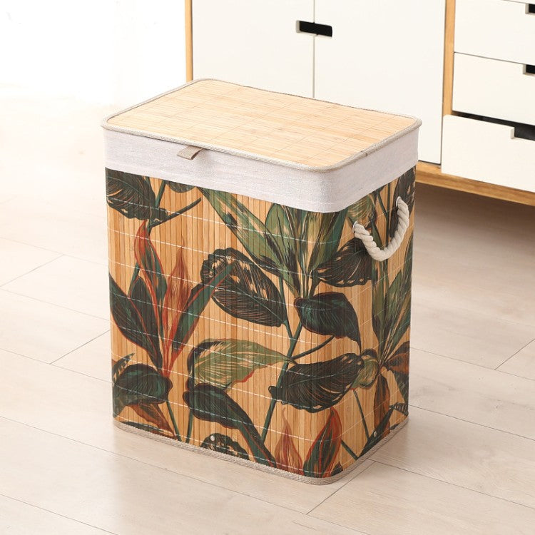 Premium laundry basket with dividers and handcrafted bamboo frame Bowlift