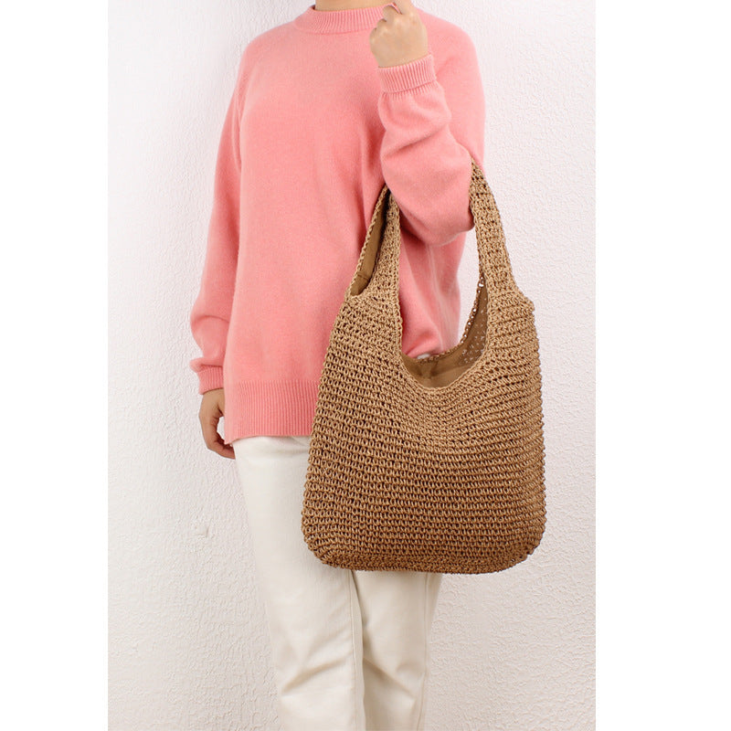 Hand-knotted tote bag made of natural material Bowlift