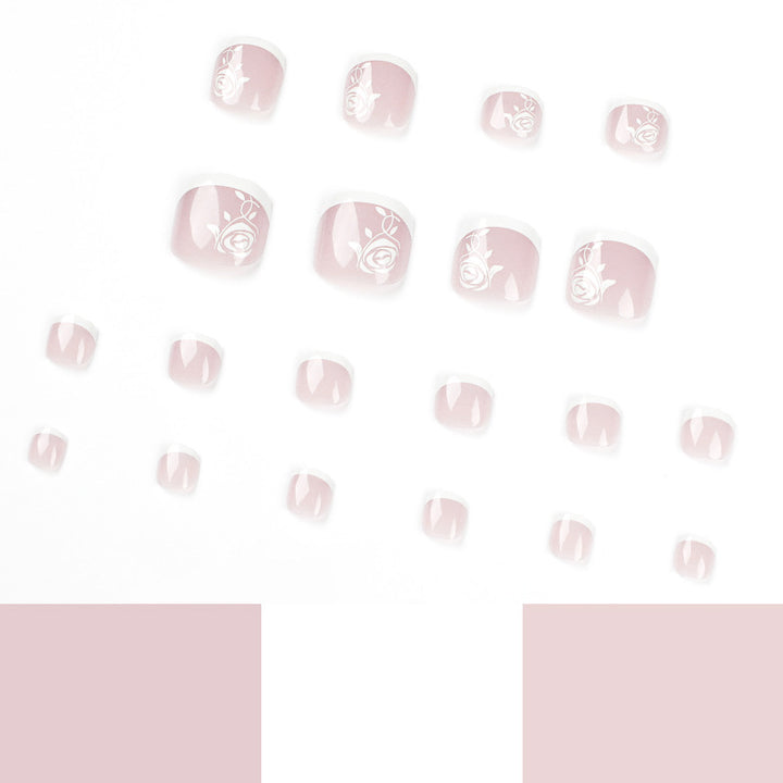 Artful toenail art in elegant French style Bowlift