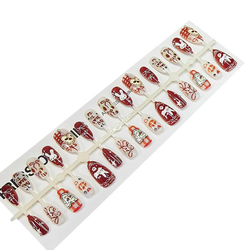 Artificial nails with romantic love motifs Bowlift
