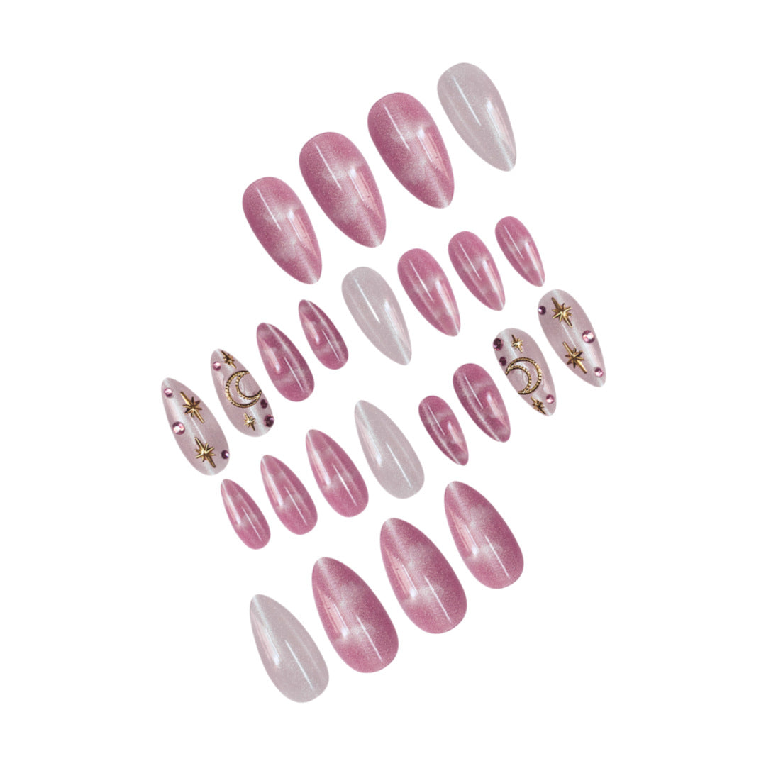 Celestial Themed Press-On Nail Art Bowlift