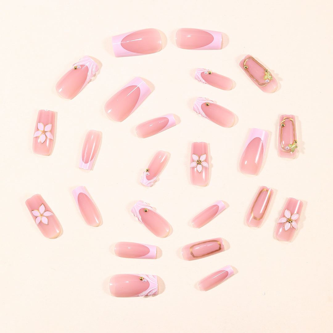 Decorative Floral Acrylic Nail Art Extensions Bowlift 1789713324