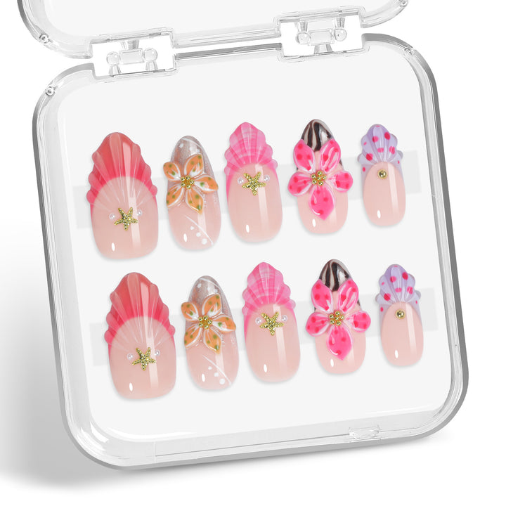 Creative nail art set with blooming floral elements Bowlift
