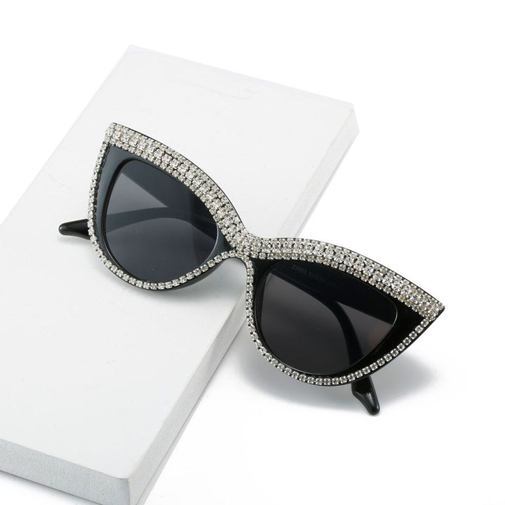 Statement Cat-Eye Sunglasses with Crystal Detailing Bowlift