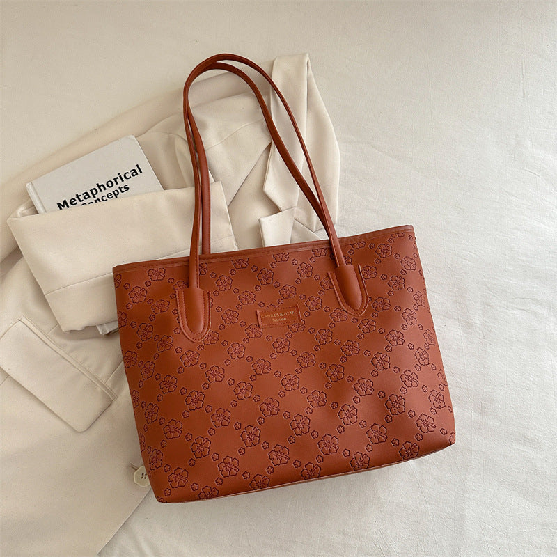 Floral Embossed Tote Bag Bowlift