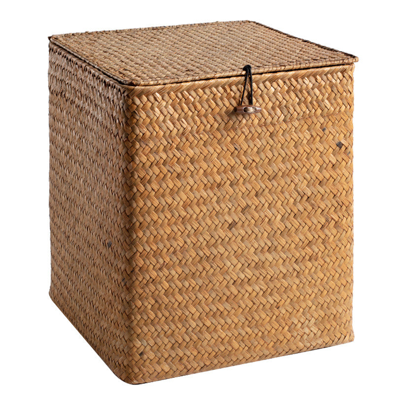 Unisex Rectangular Storage Basket with Lid made of Natural Material Bowlift