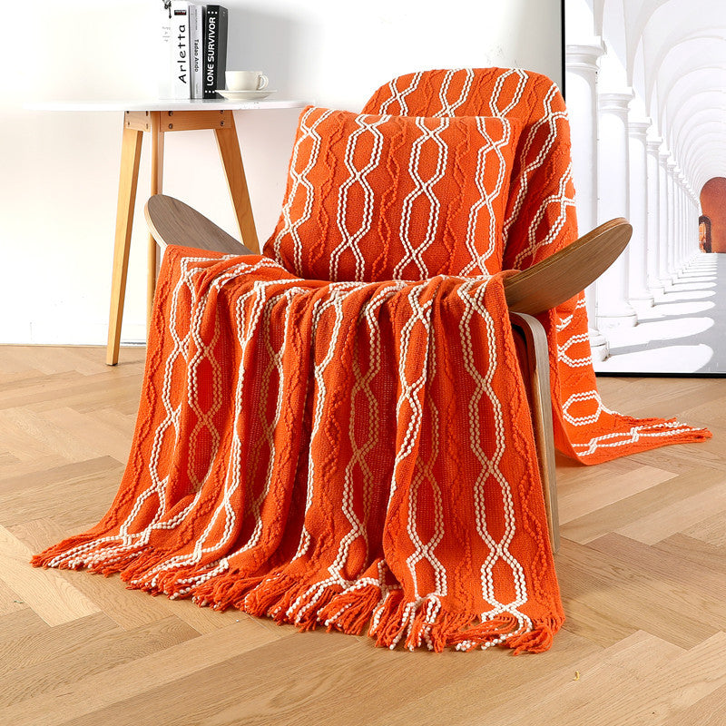 Ladies decorative and cozy woven blanket Bowlift