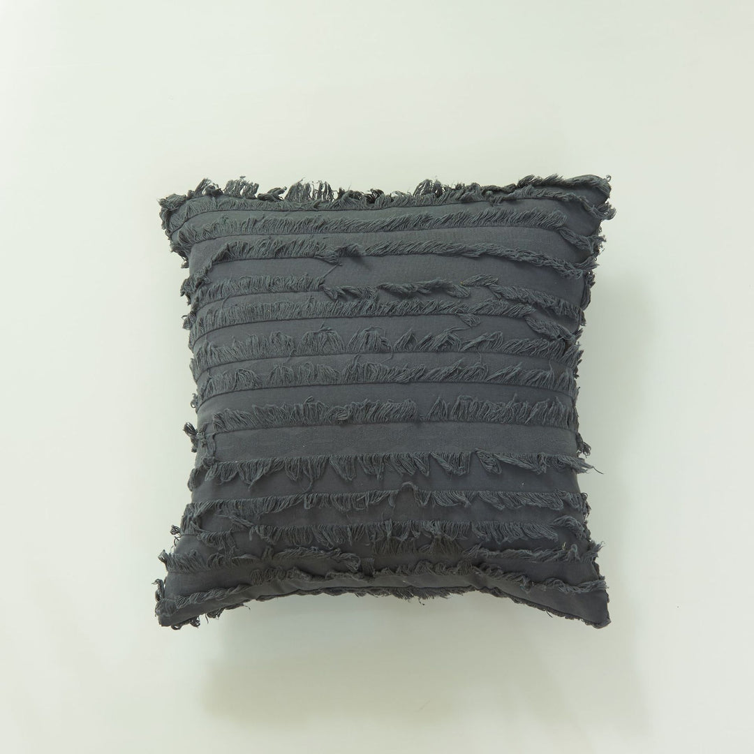 Textured Fringed Throw Pillow