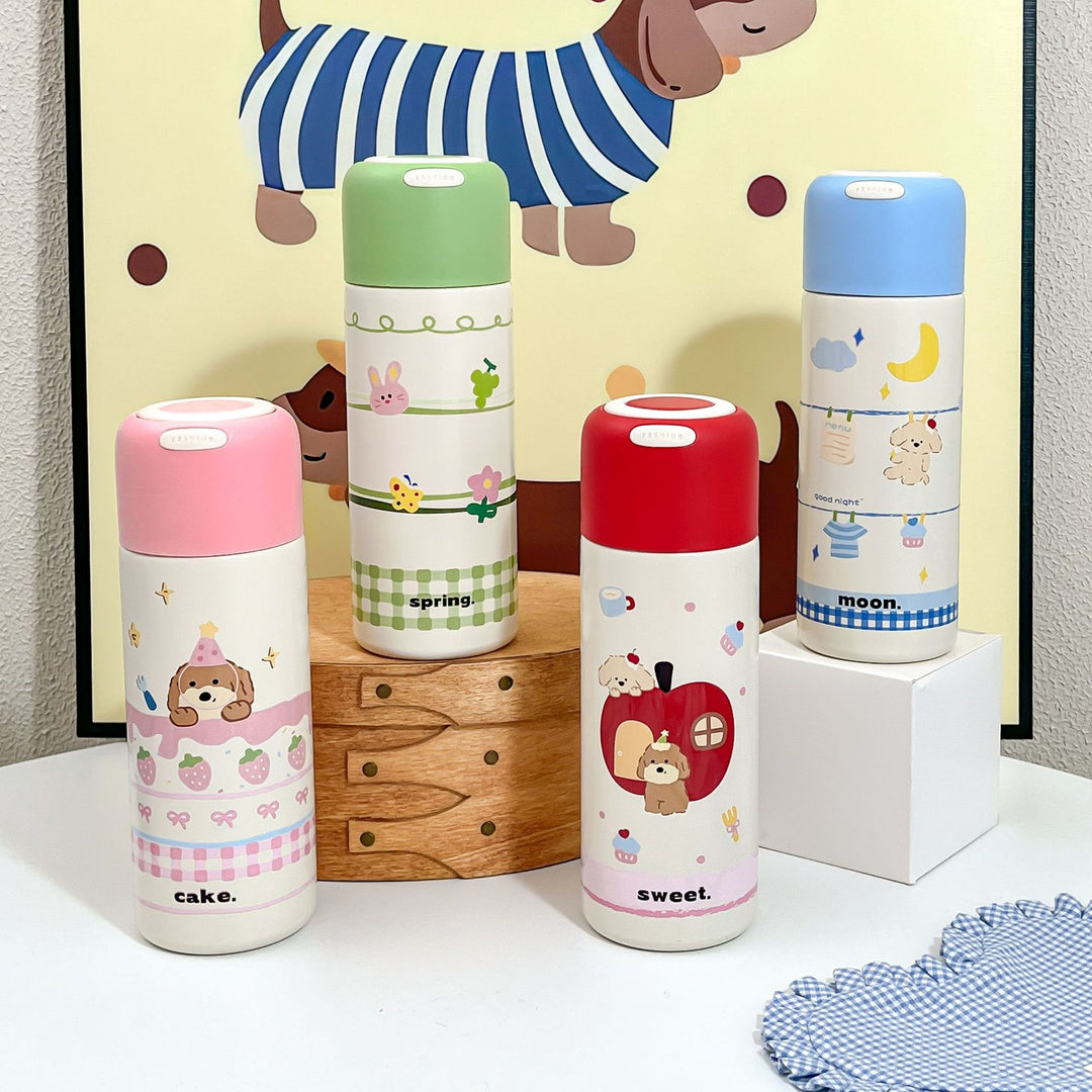 Women's Insulated Drinking Bottle with Cheerful Animal Design Bowlift