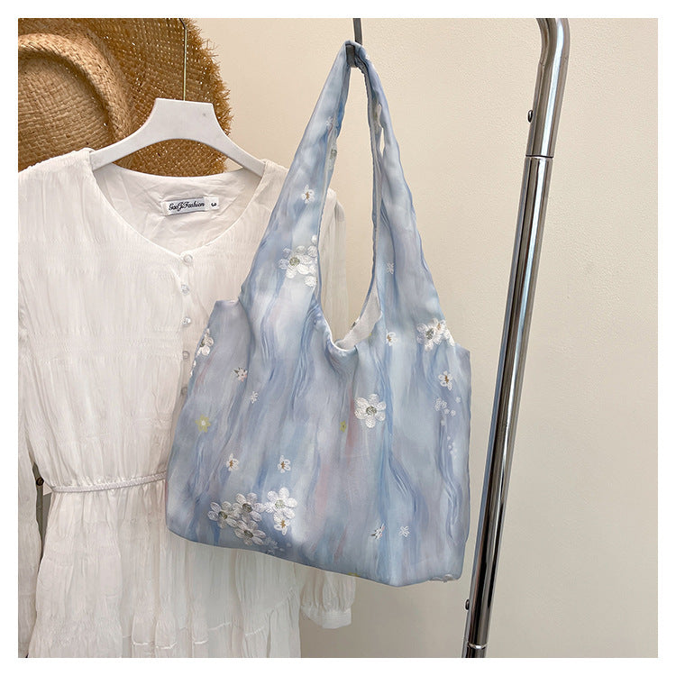 Elegant Floral Printed Shoulder Tote Bag Bowlift