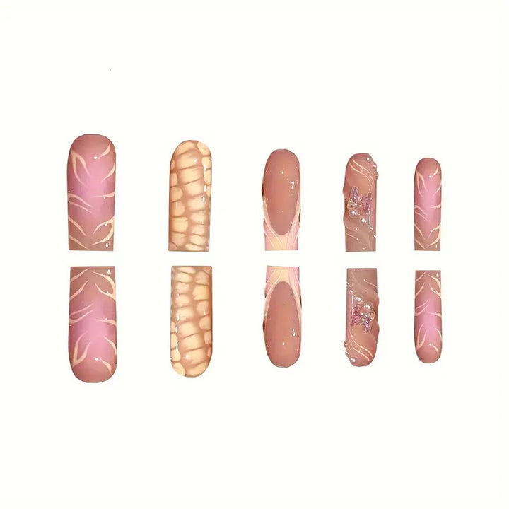 Chic 3D Floral Press-On Nail Art Bowlift