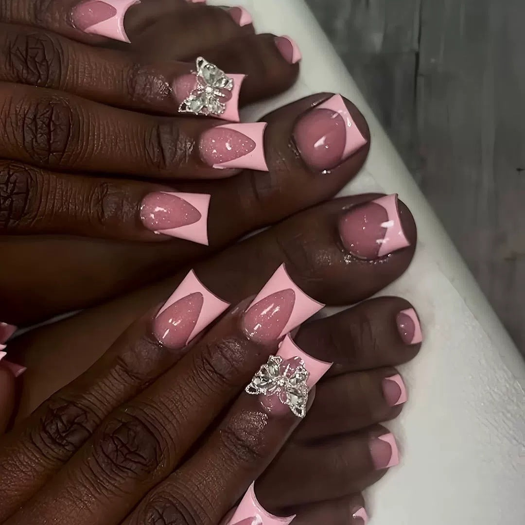 Elegant Acrylic Press-On Nail Art Bowlift
