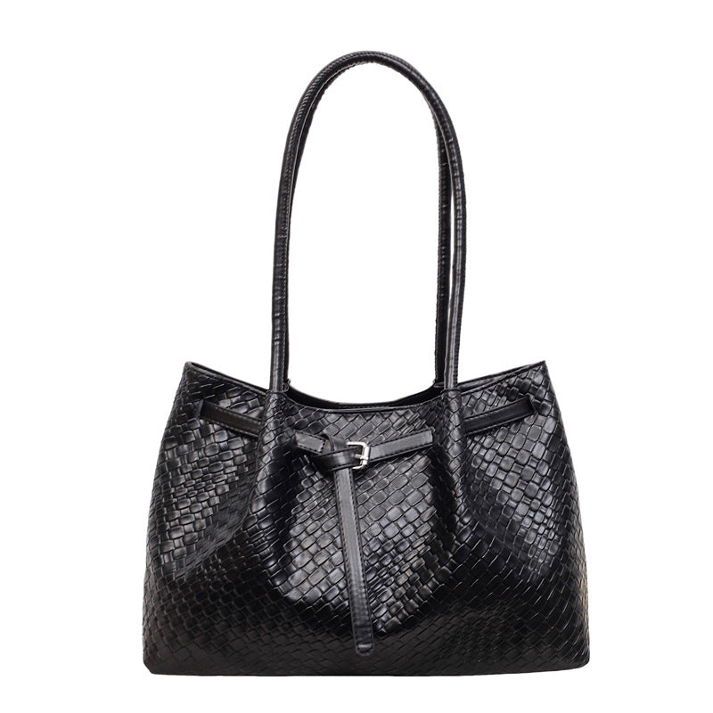 WoTextured Leather Tote Bag Bowlift