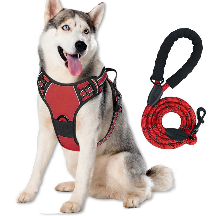 Comfortable Adjustable Dog Harness and Leash Set