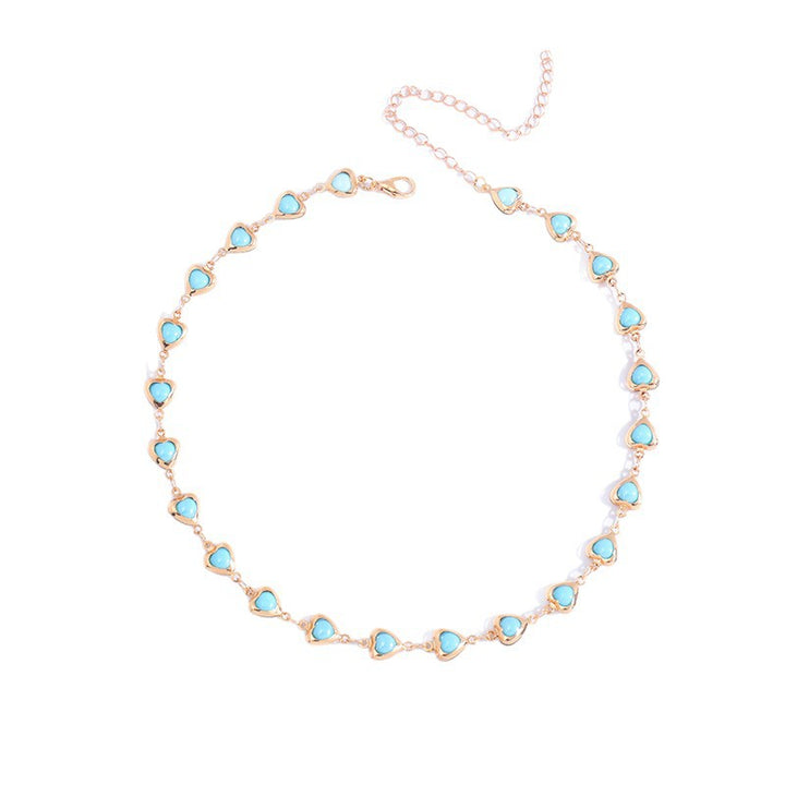 Heart-Shaped Gemstone Choker Necklace Bowlift