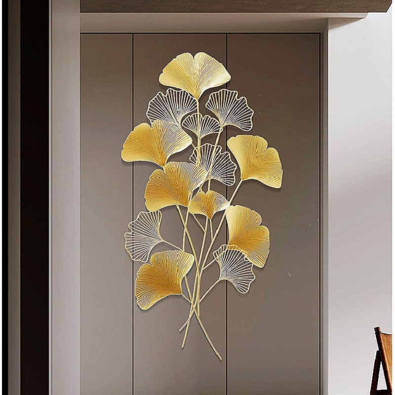 Contemporary Ginkgo Leaf Wall Sculpture Bowlift
