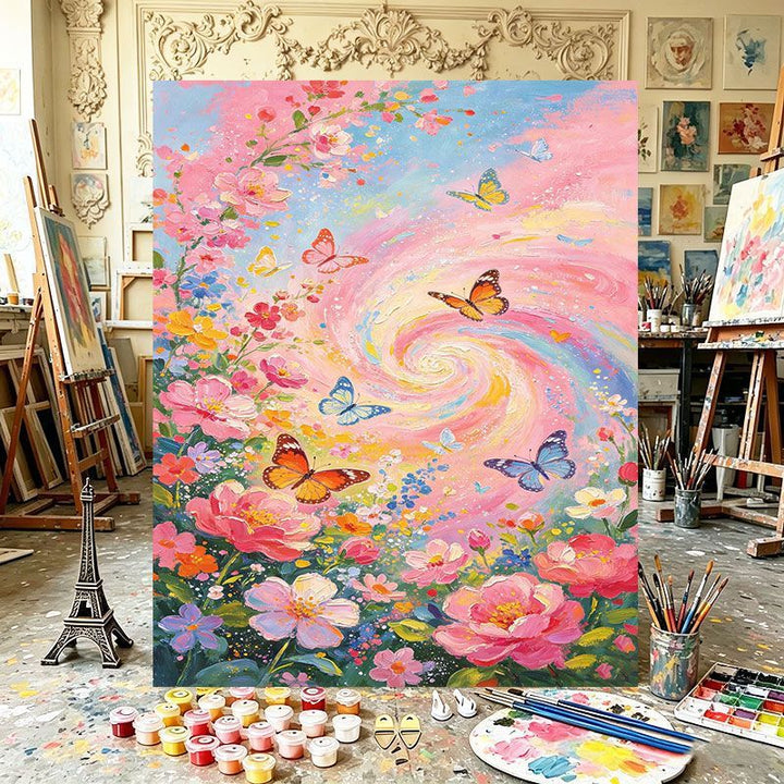 Vibrant Floral Swirl Canvas Art Bowlift