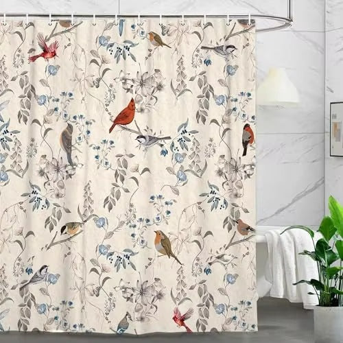 Floral Embossed Shower Curtain Bowlift