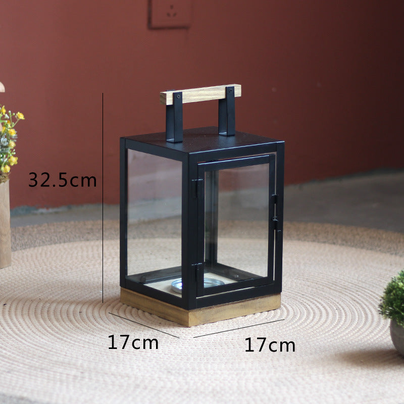 Decorative Lantern with Wooden Handle Bowlift