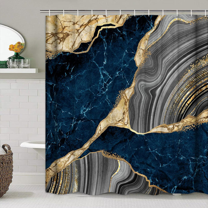 Artistic Marble Texture Shower Curtain Bowlift