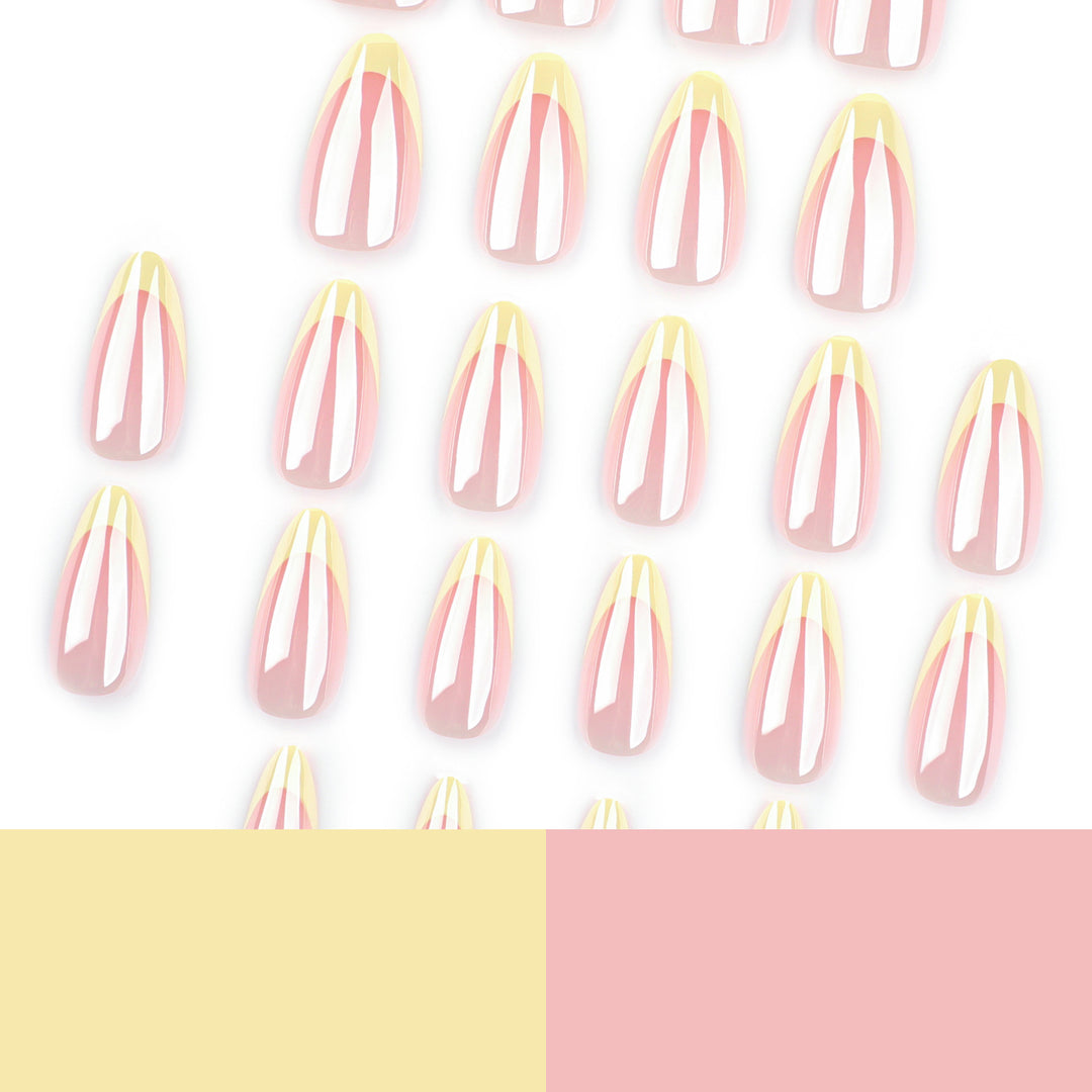 Artful Nail Extensions with Shimmering Ombre Effect Bowlift