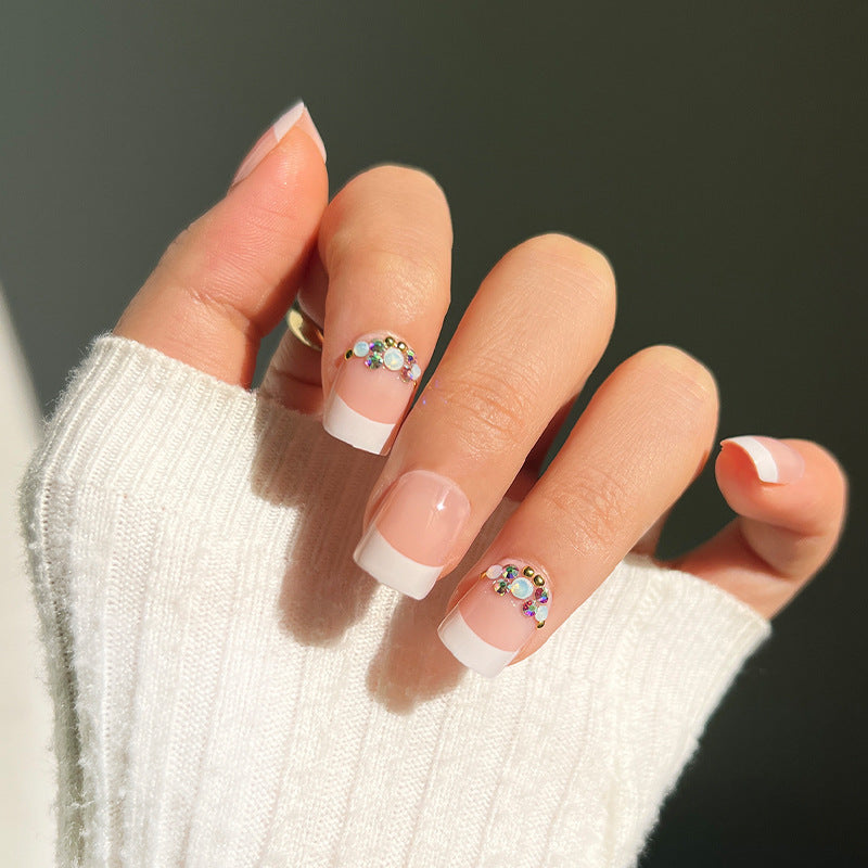 Artful Nail Extensions with Elegant Jewelry Accents Bowlift