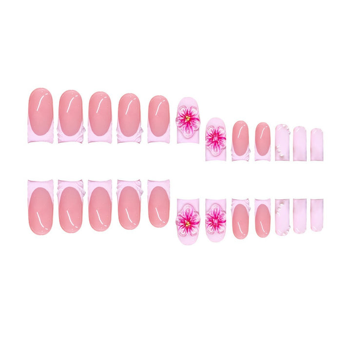 Premium 3D Floral Press-On Nail Art Bowlift