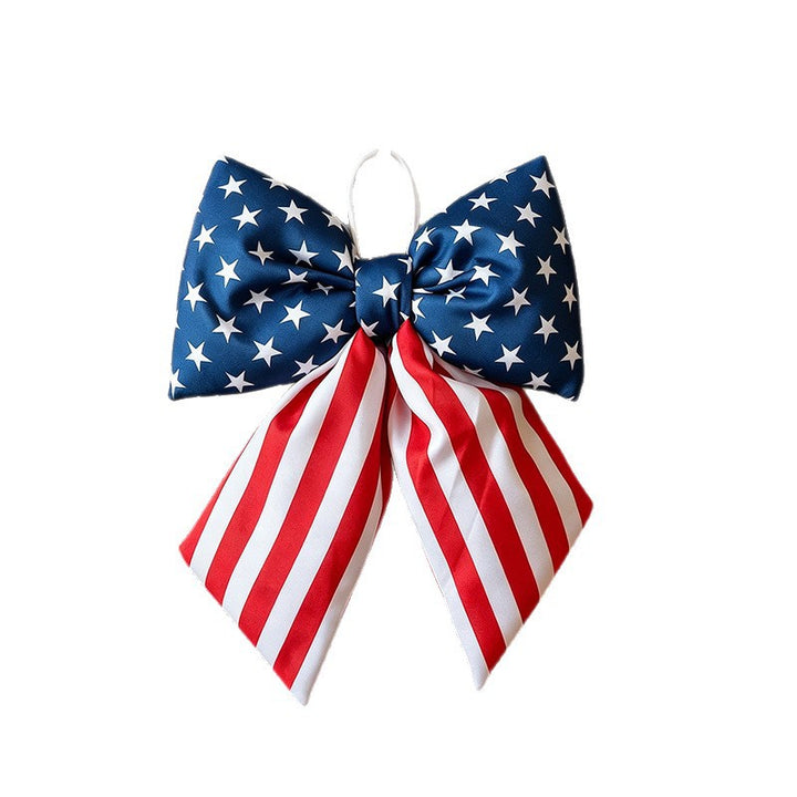 Independence Day oversized hanging bow with elastic loop for door porch and wreath Bowlift