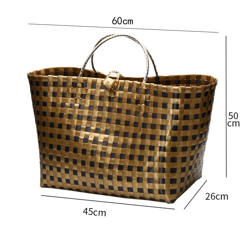 Large Capacity Woven Shopping Tote Bowlift