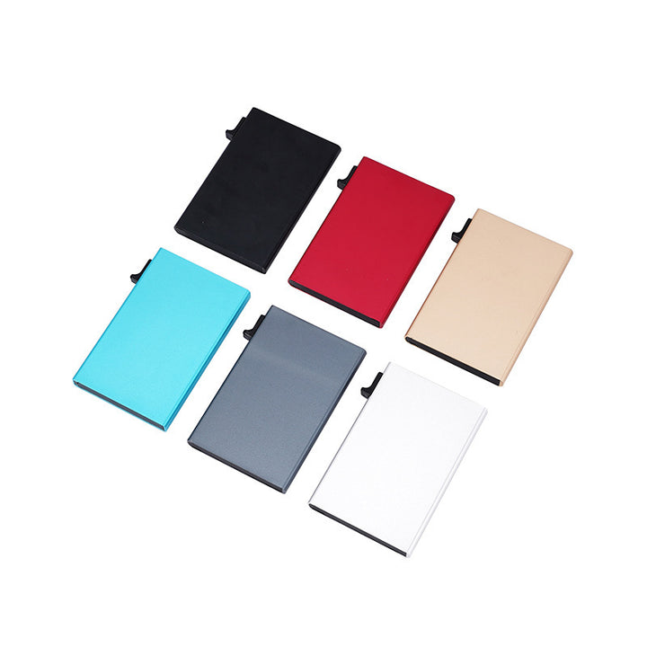 Slim RFID Blocking Aluminum Business Card Wallet With Pull Tab Bowlift